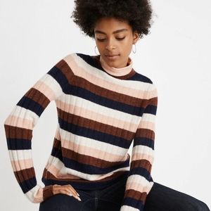 Madewell Striped Mock Neck Soft Sweater